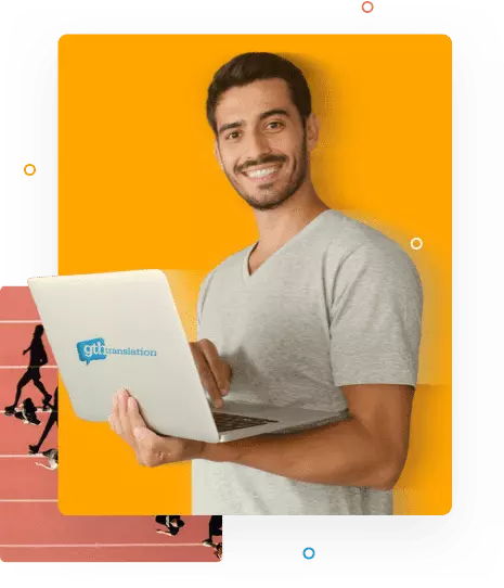 GTH localization specialist with a laptop