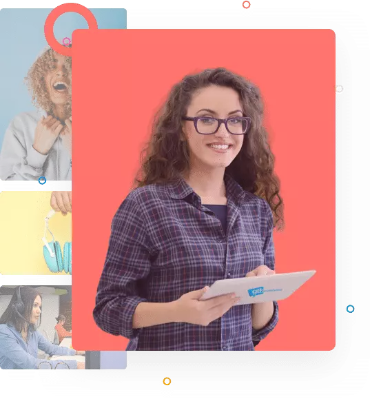 GTH translator holding a tablet